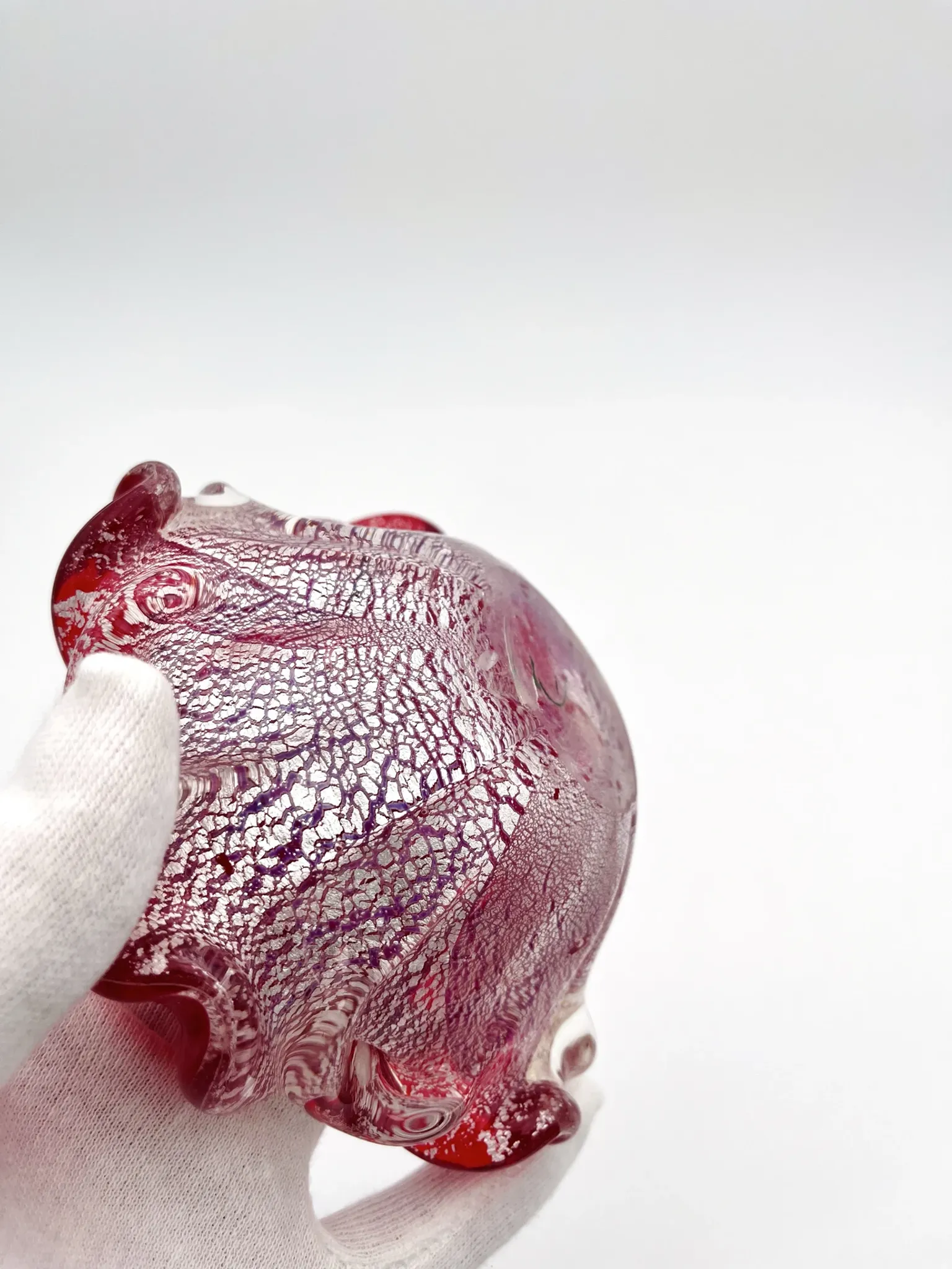 Coupe Vide-Poches Barovier Toso Murano 1950 Rouge Rubis