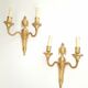 Paire d'applique de style Louis XVI  XXe bronze doré belier