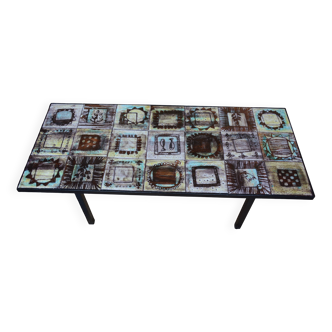 coffee table with ceramic tiles by the Cloutier brothers