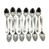 Ercuis 12 spoons soup model carthage silver metal art deco in a case