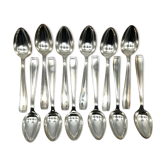 12 cuillères soupe modele carthage métal argenté art déco dans un écrin, ercuis