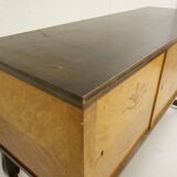 Swedish Birch Art Deco Intarsia Buffet, Carl Malmsten, Haga model 1930s