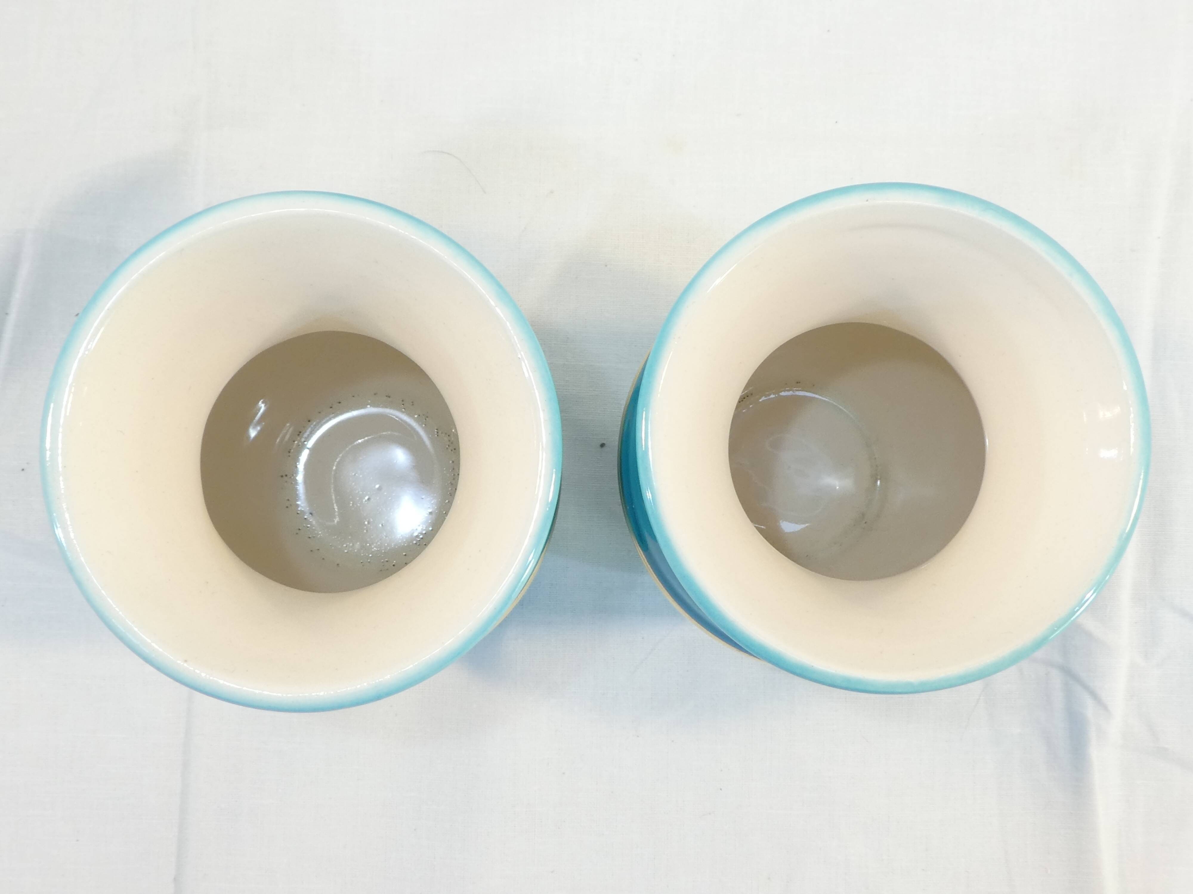 Pair of TURQUOISE BLUE AND GOLD VERCERAM vase