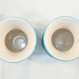 Pair of TURQUOISE BLUE AND GOLD VERCERAM vase