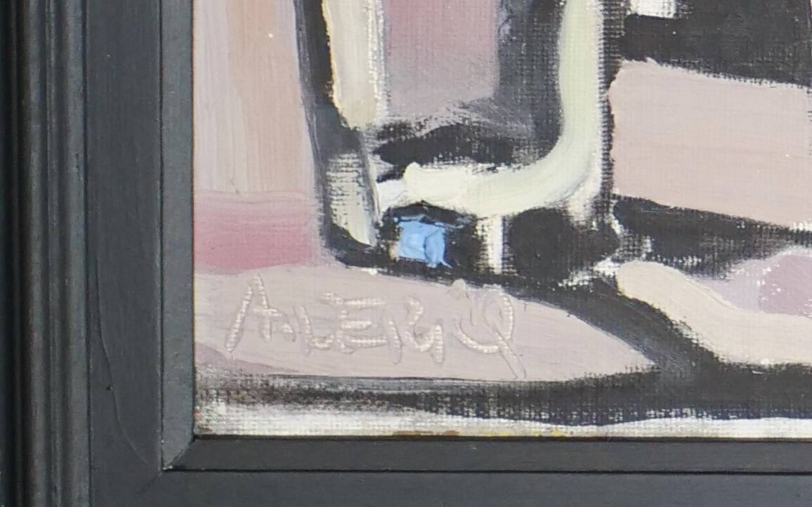 Still life with 2 glasses, oil on panel signed André Deriq