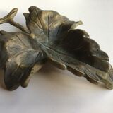 Empty pocket or ashtray leaf in old bronze