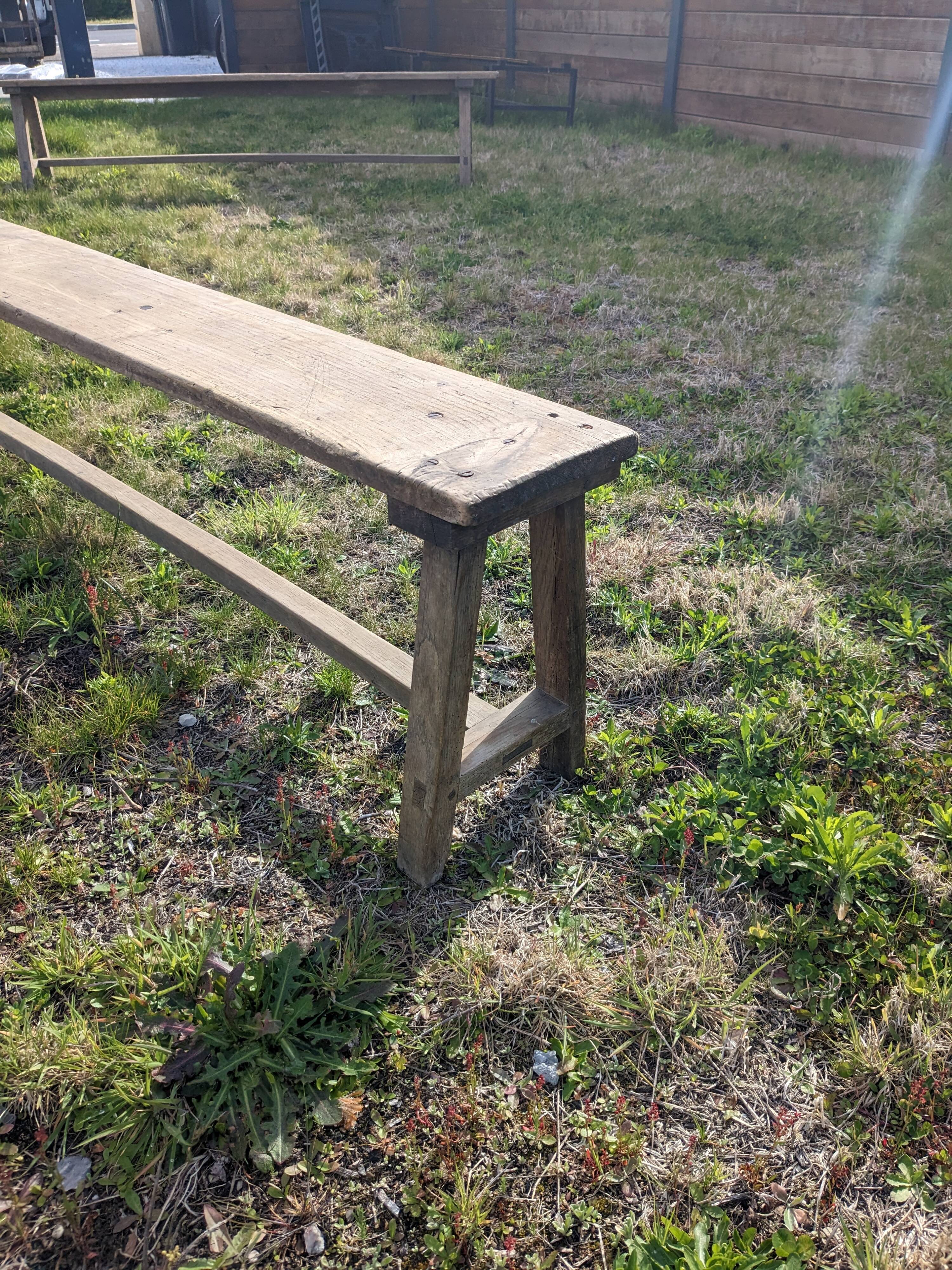 Banc de ferme en bois massif