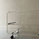 Hi-fi TV unit - coffee table in plexiglass by D. Lange, Roche Bobois 1970