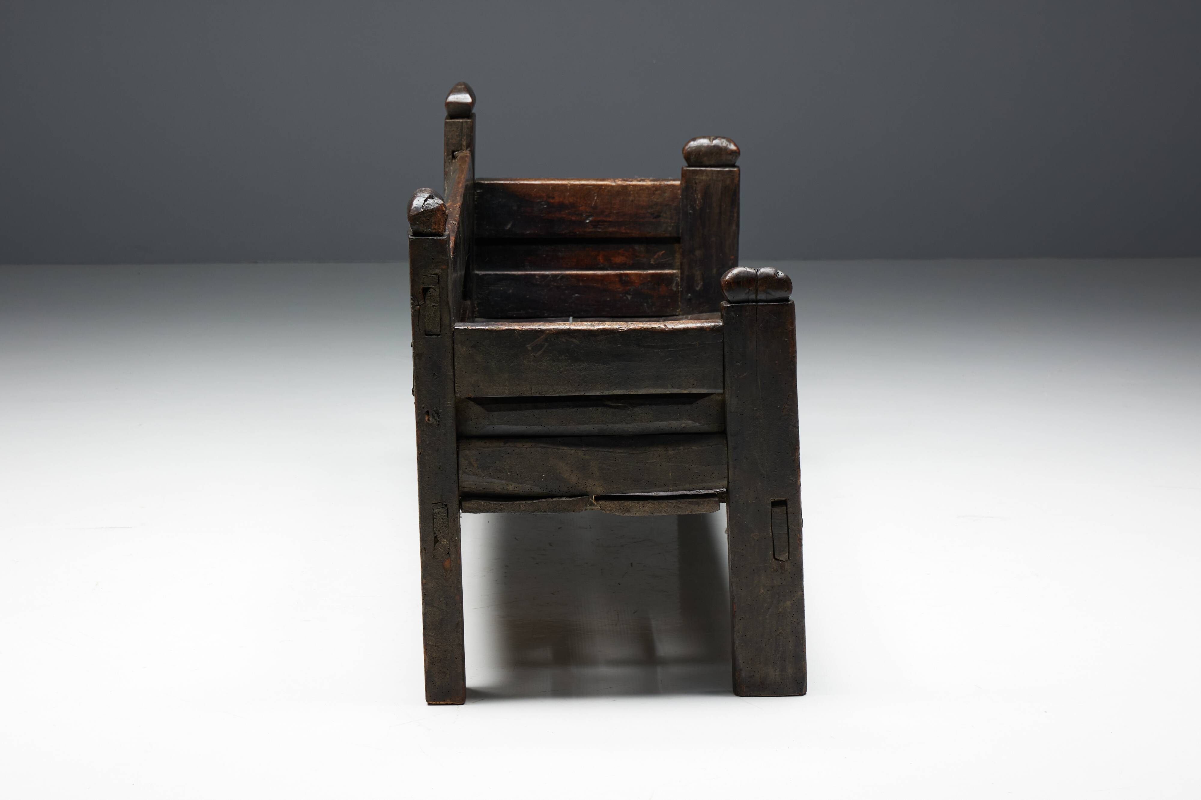 Banc Brutaliste Wabi Sabi, France, 19ème Siècle