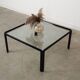 Square glass coffee table, Italian design, 1970s, made in Italy