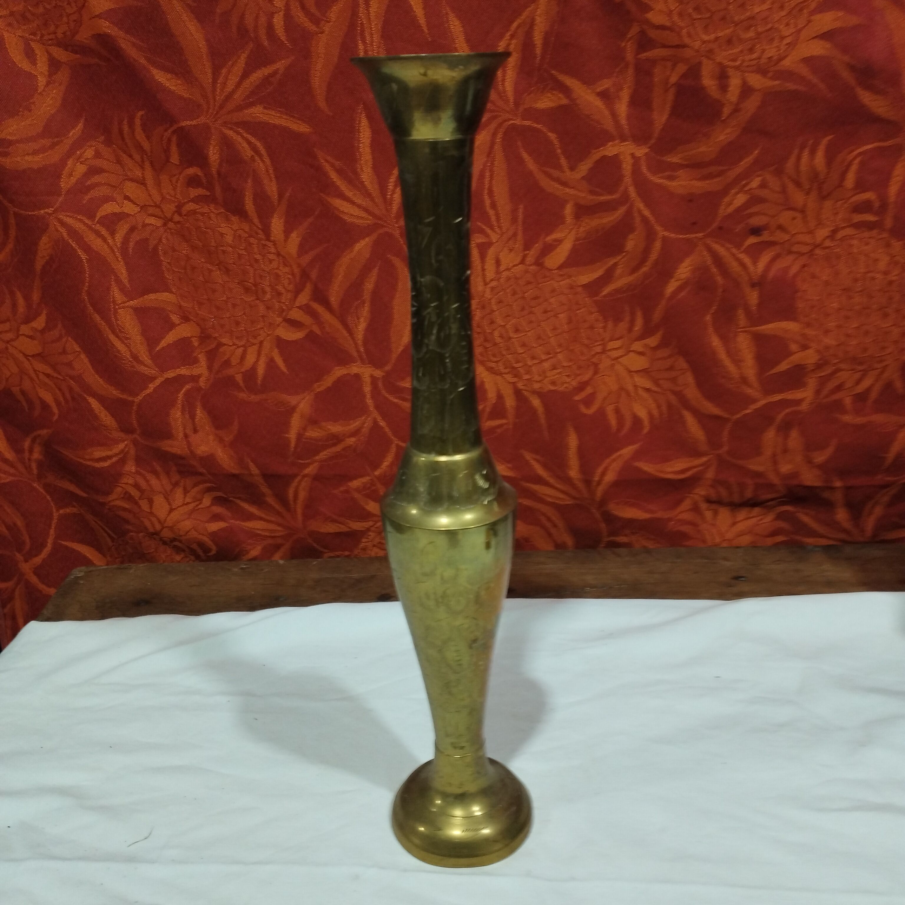 Old brass soliflore vase