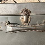 Vintage dark grey metal suitcase
