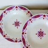 4 assiettes creuses en terre de fer du Moulin des Loups et Hamage modèle Madeleine