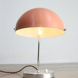 Mid-century pink sphere table lamp