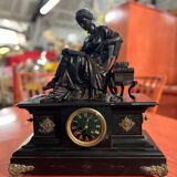 Old Napoleon III clock with bronze statuette
