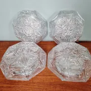 Vintage textured glass ceiling light, geometric patterns, Wila, 1970.