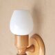 Pair of pine wood and white glass wall lights, 1970s