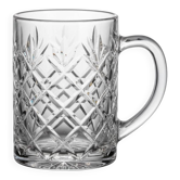 Chope à bière en verre taillé