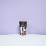 vintage brown pink & blue vase