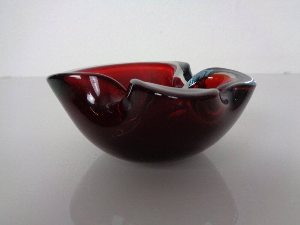Sommerso Murano Glass Ashtray, Italy, 1960s
