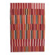Red & Green Striped Pattern Turkish Kilim Rug, 270x383Cm