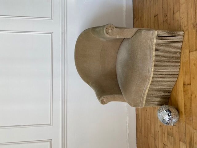 Fauteuil crapaud en velours vert