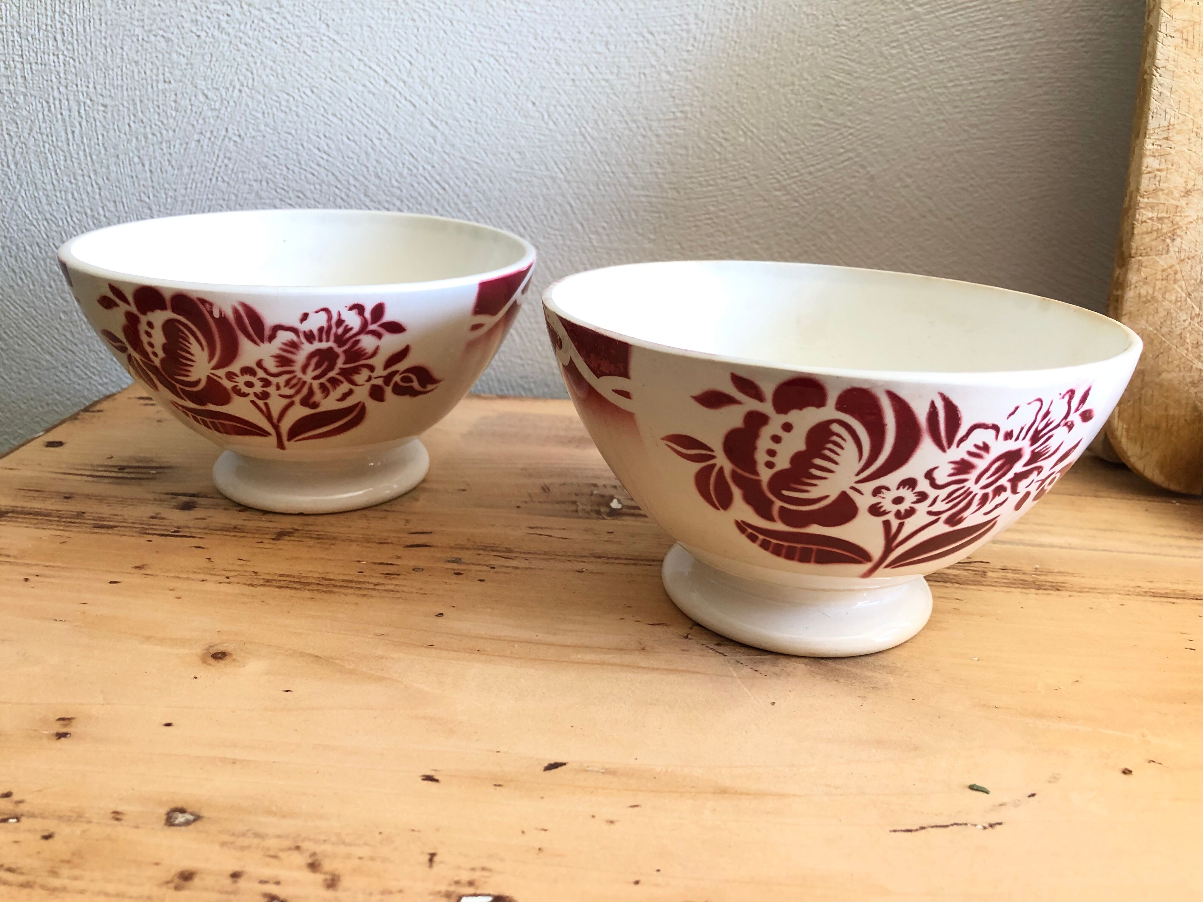 Pair of old Digoin bowls