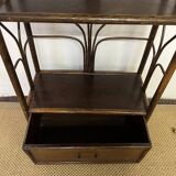 Etagère bibliothèque vintage en rotin et bambou