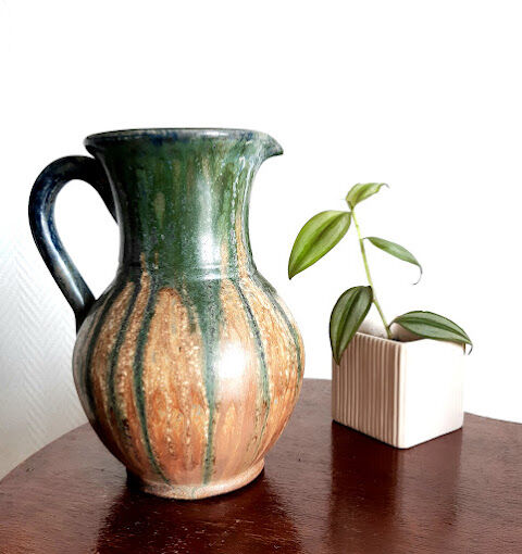 Ceramic pitcher signed vintage