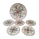 Dessert service 6 pieces 5 people ceramic signed Berger Antibes