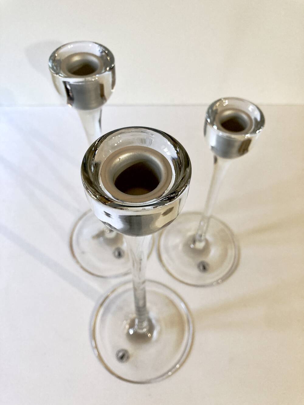 Set of three glass candle holders, Ikea, Blomster, 1999