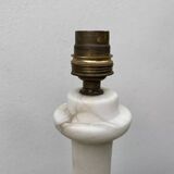 White and gray marble lamp base
