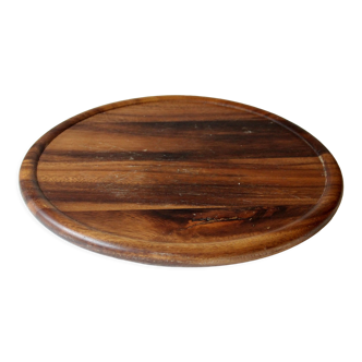 Handmade round rotating wooden cutting board, starter carousel, 35,5cm diameter, vintage