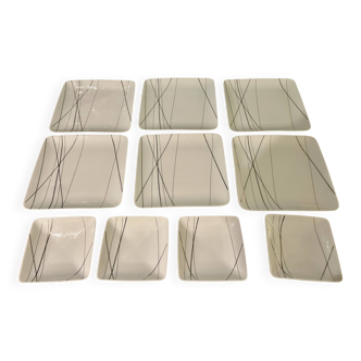 Guy Degrenne square plates and saucers