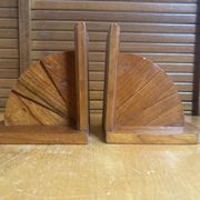Pair of Vintage Art Deco Wooden Bookends Made in France #E068