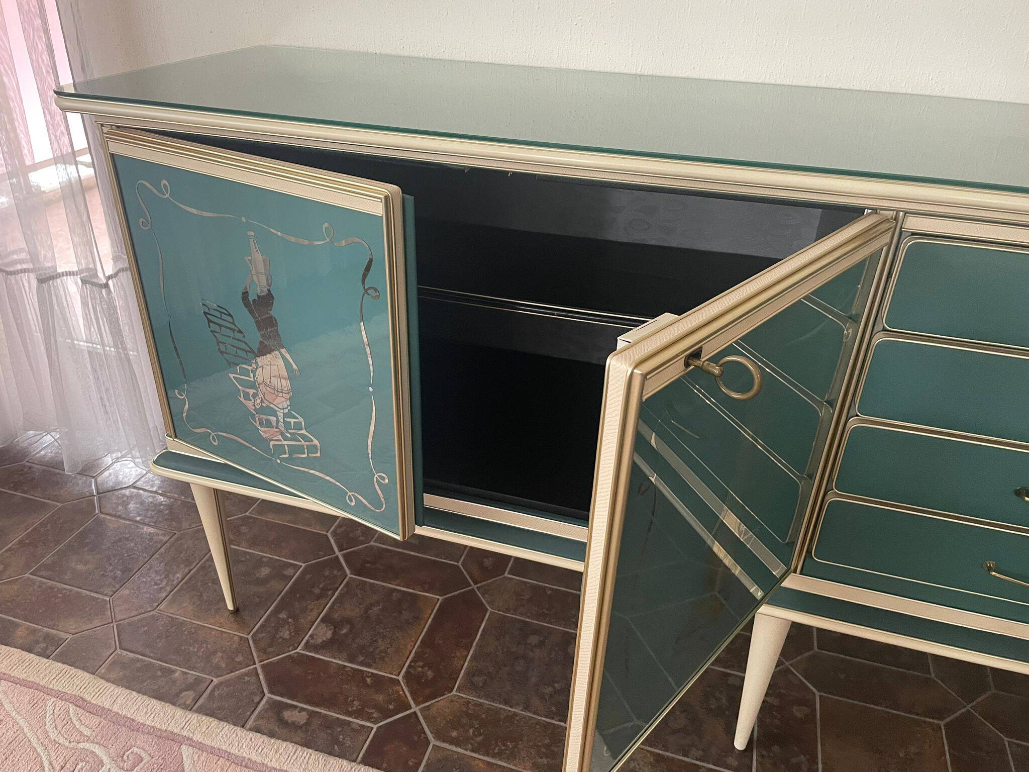Umberto Mascagni for Harrods London — Grand buffet with mirror