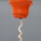 Suspended chandelier in the shape of a white glass bulb, 1970s.