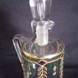 Carafe and 3 liquor glasses with Jugendstijl motifs, year 1920