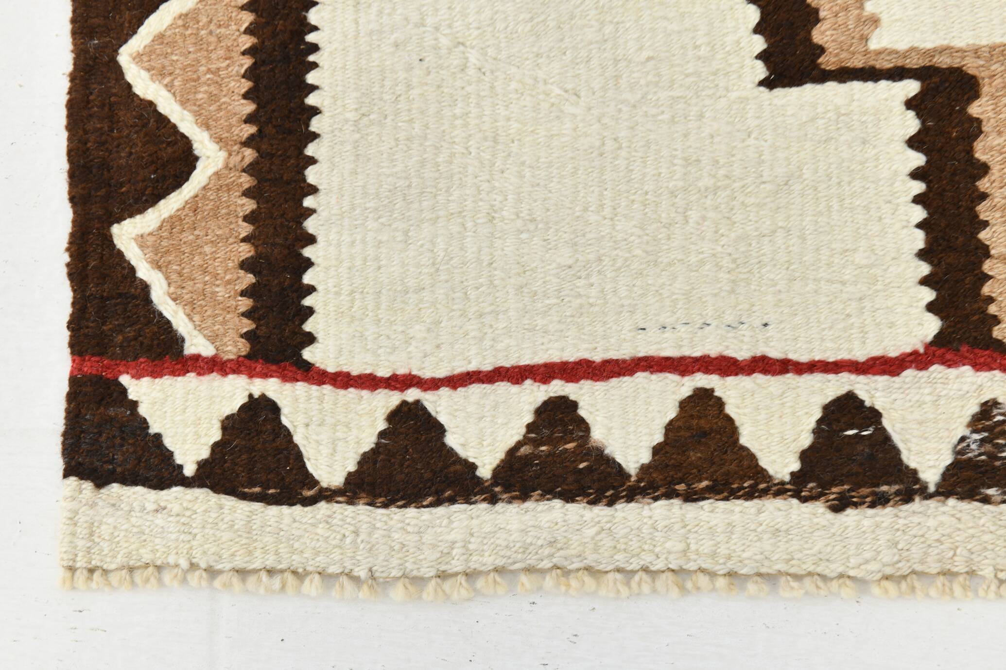 Tapis kilim vintage marron & beige
