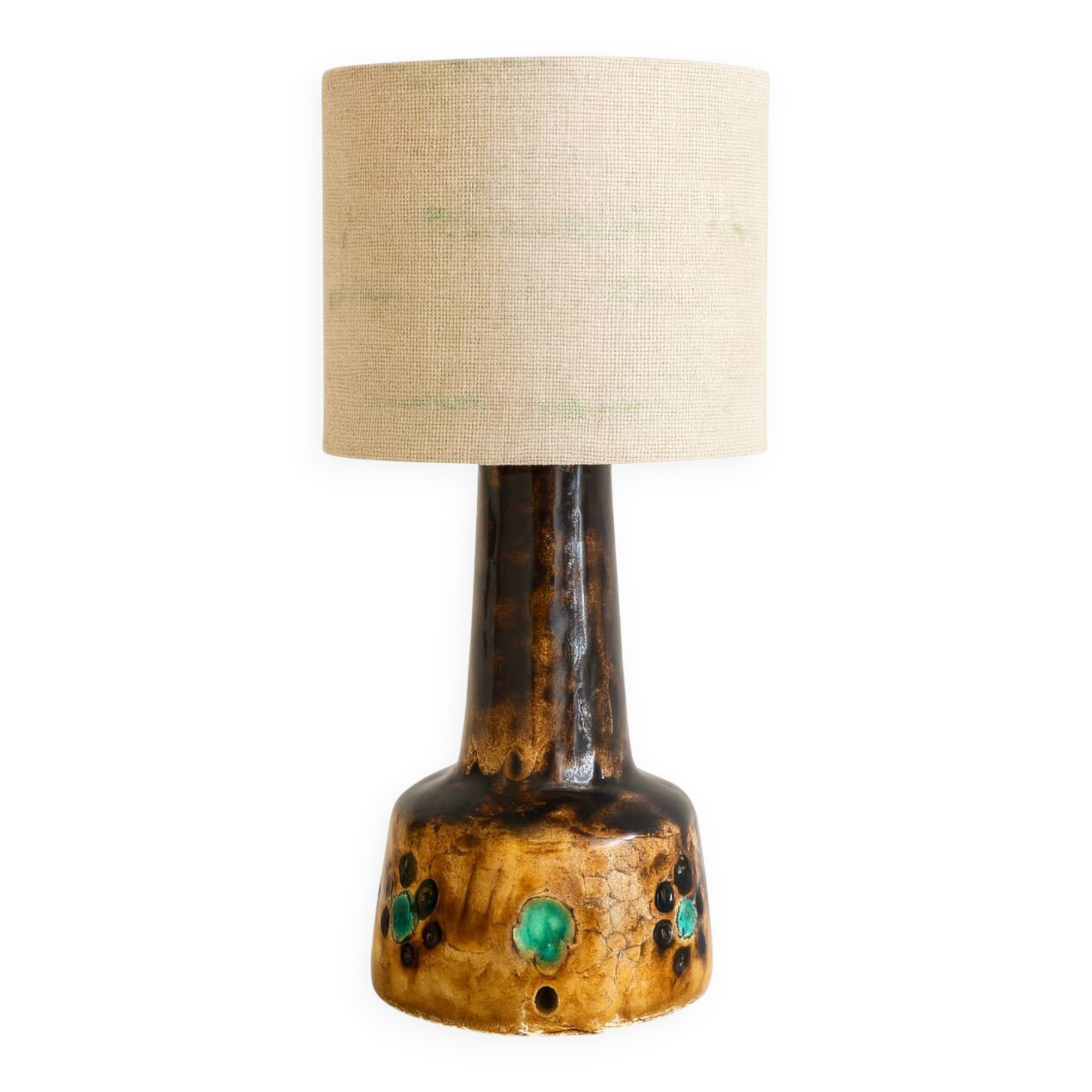 Vintage enameled ceramic lamp base