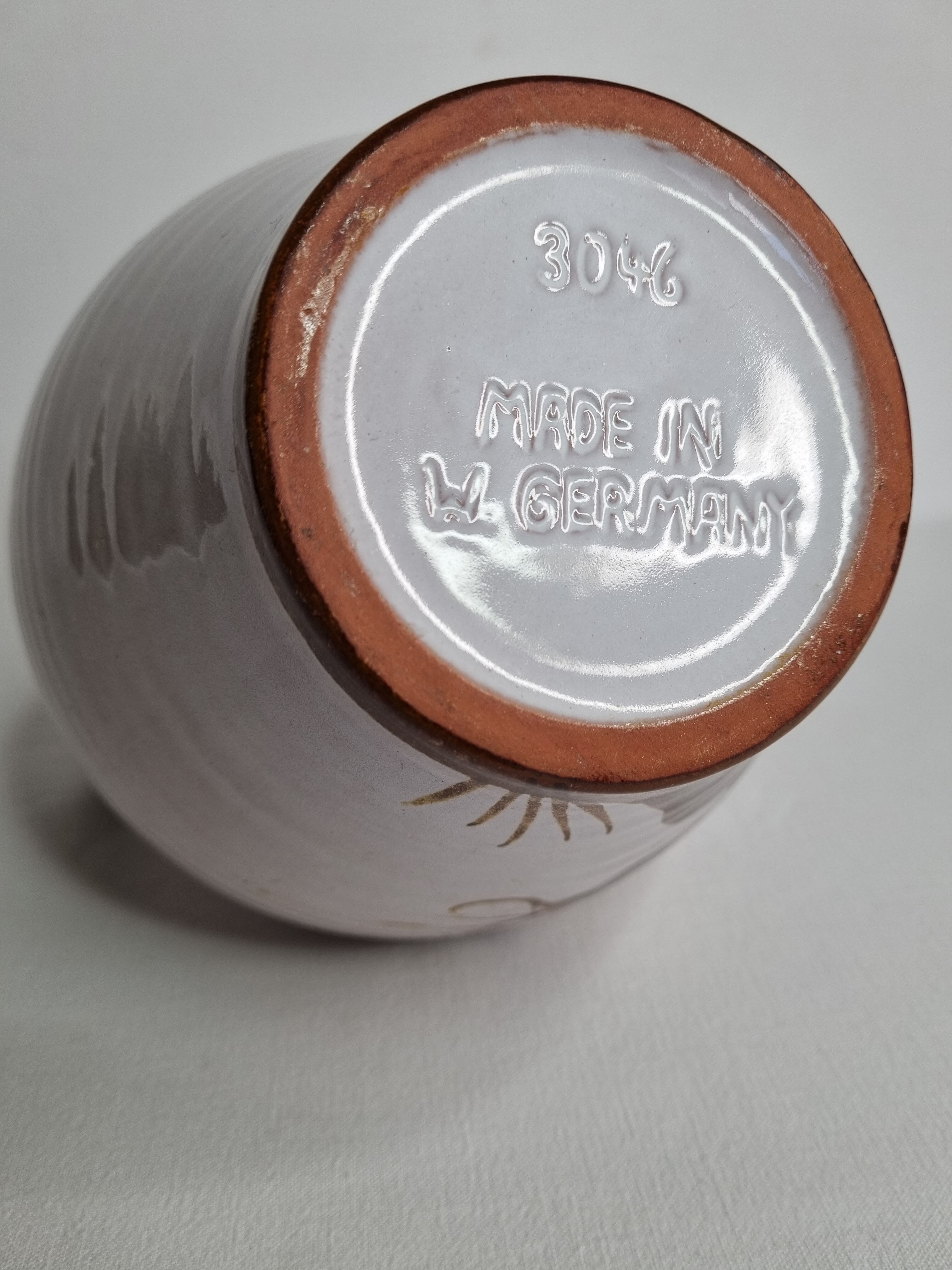 West Germany vase with bonzaï decoration, 23 cm