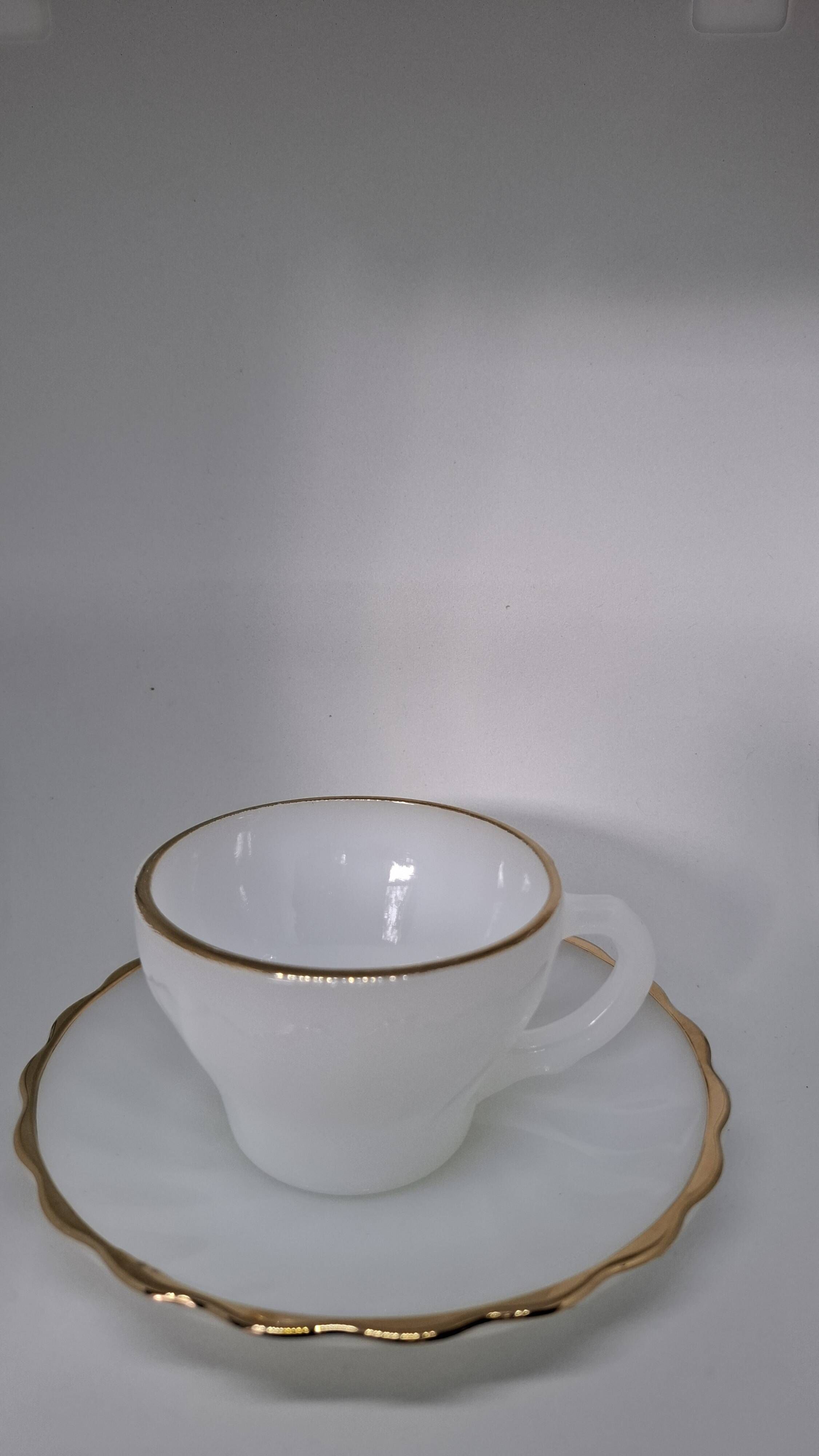 Vintage Fire-King "Swirl" Cup & Saucer Sets – Peach Lustre & Golden Shell