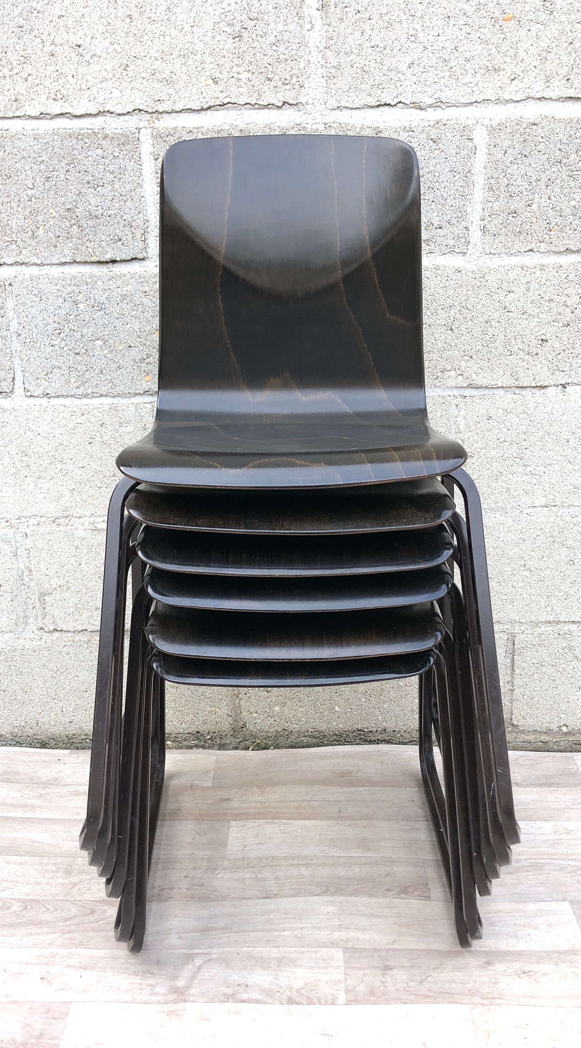 Lot of 6 vintage Galvanitas S23 chairs