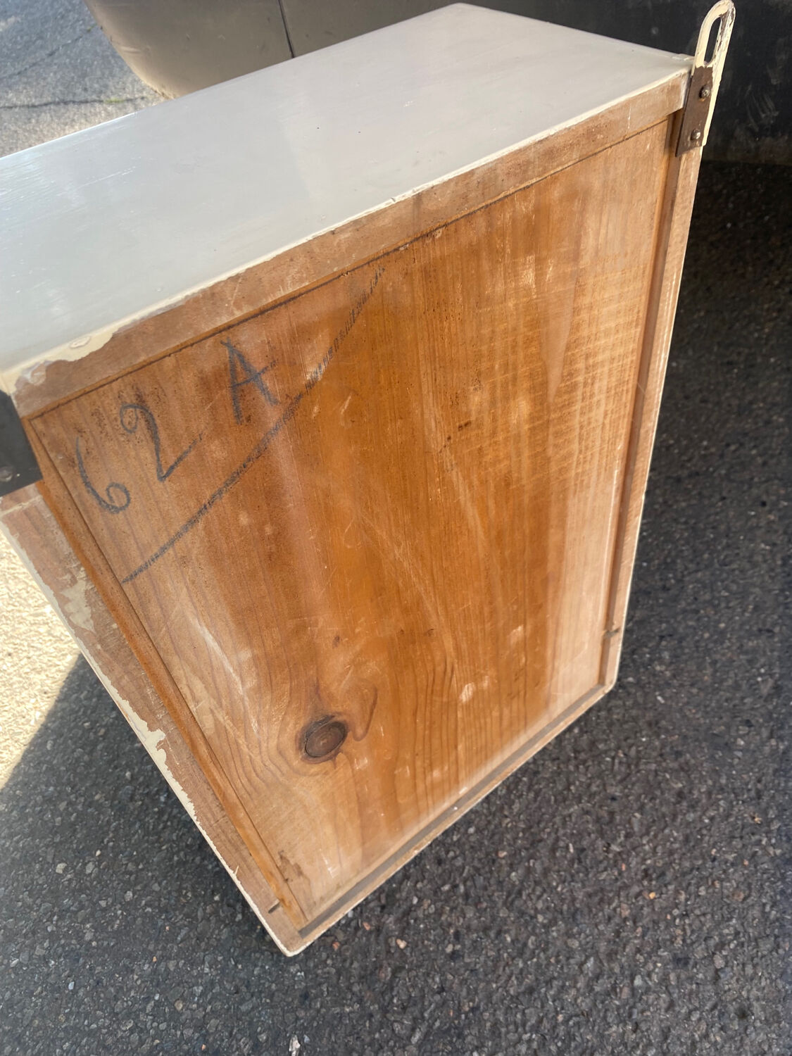 Old small wooden cabinet from the 50s vintage
