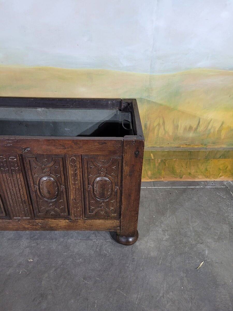 Jardinière en chêne et zinc