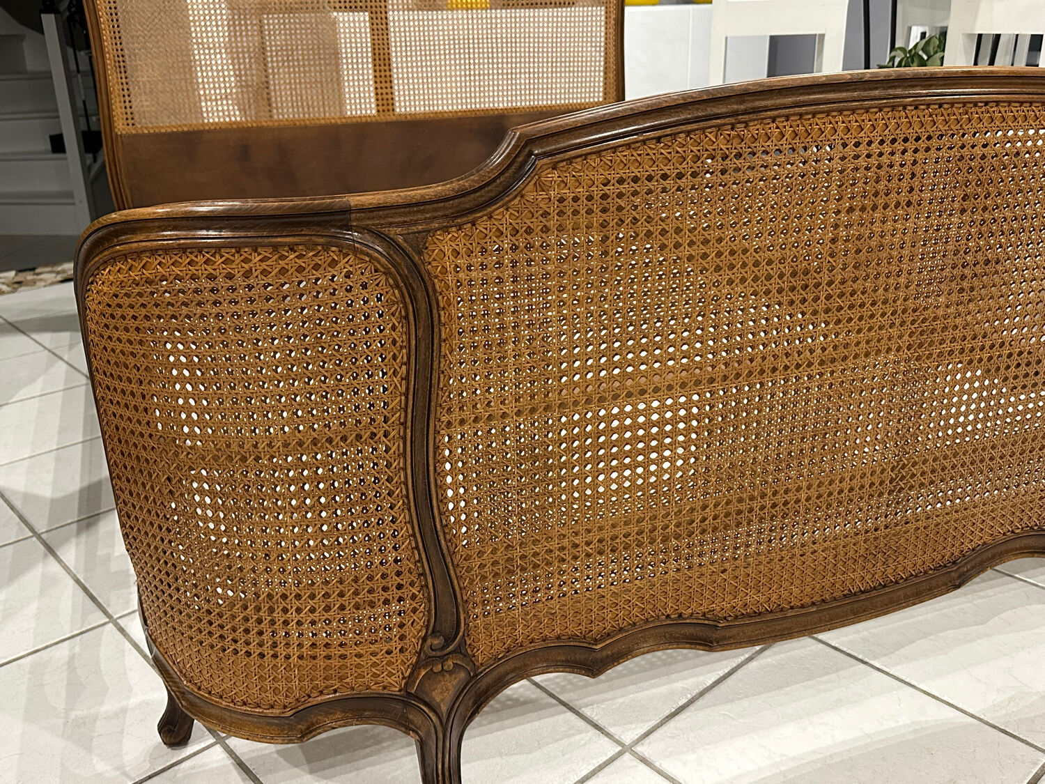 Double wicker basket in Louis XV style, 1950.