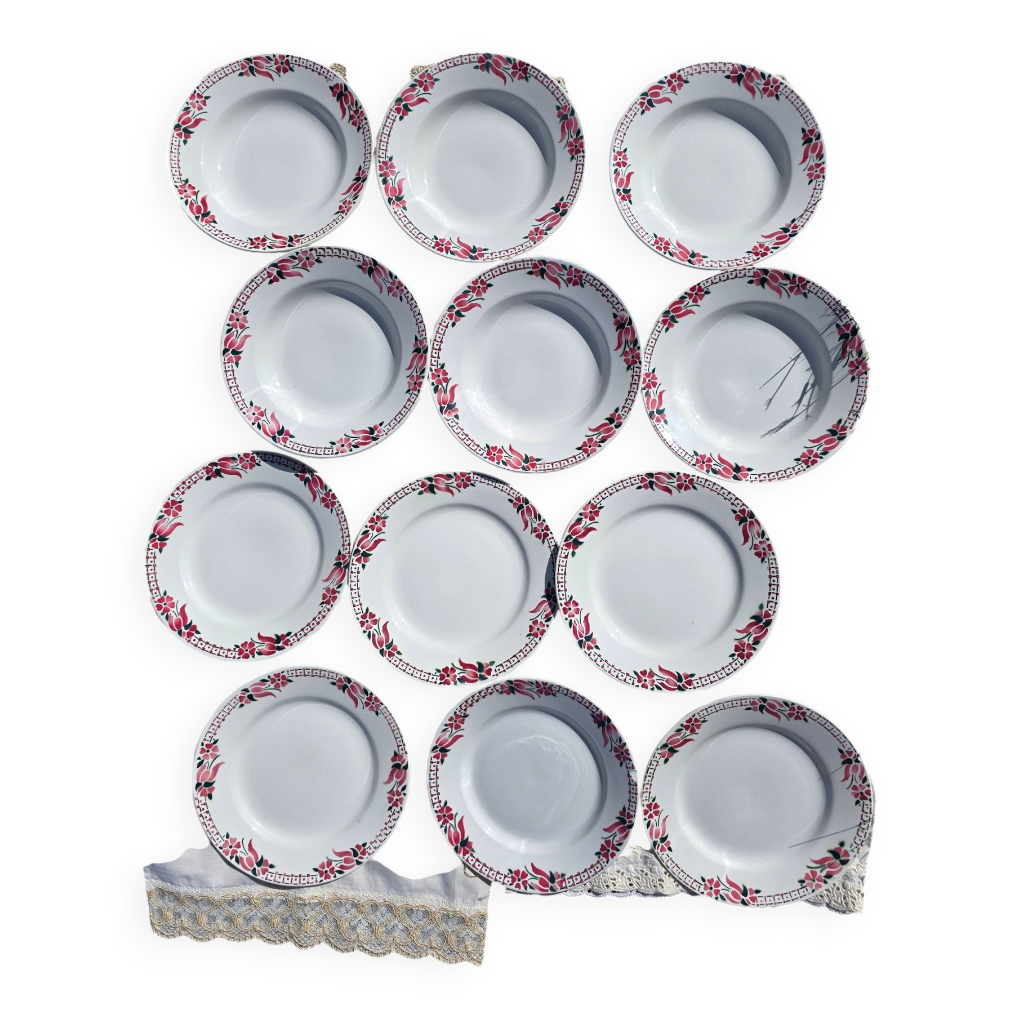 Lot of 10 deep and flat plates Ceranord St Amand model Roubaix +2