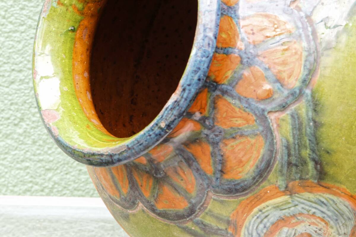 Glazed terracotta vase, Art Deco, signed René Nicole (1885-1960)