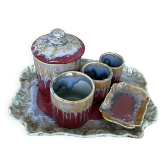 Set of De Bruyn Fives Lille ceramic pots