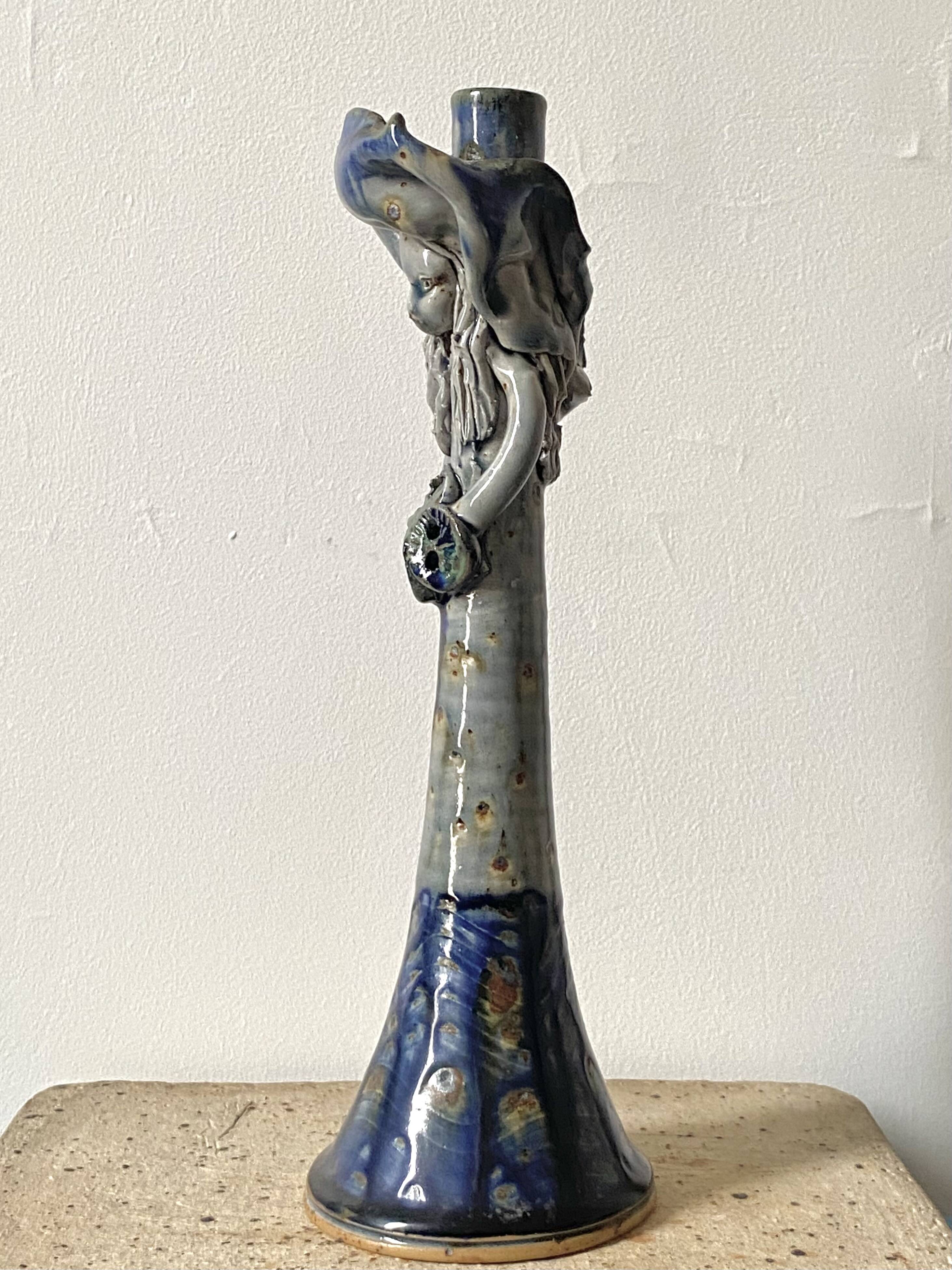 Anthropomorphic ceramic candlestick
